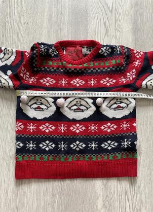 Крутий светр, кофта новорічний светр дід мороз санта rebel 6-7років ,3 фото