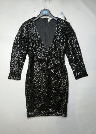 Платье женское праздничное черное в пайетки nly trend разм.л3 фото