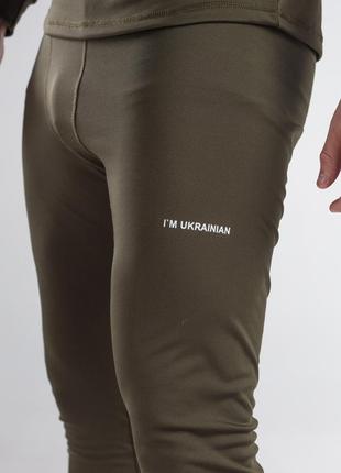 Термобелье i'm ukrainian н3055 флисовый начес комплект брюки и кофта мужской -20°с хаки4 фото