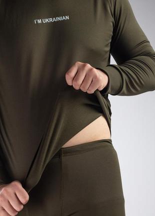 Термобелье i'm ukrainian н3055 флисовый начес комплект брюки и кофта мужской -20°с хаки5 фото