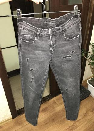 Крутые джинсы скинни серые премиум леггинсы1 фото