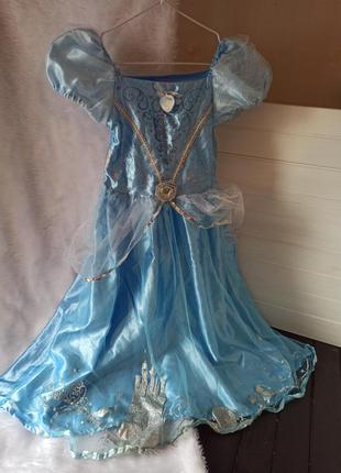 Карнавальное с дефектами платье наряд принцесса белоснежка 7-8 лет
