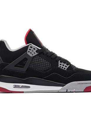Мужские кроссовки nike air Logo jordan 4 retro bred на зиму premium качества, стильные и очень удобные кроссовки на каждый день3 фото