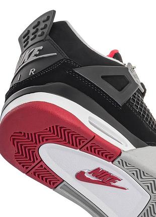 Мужские кроссовки nike air Logo jordan 4 retro bred на зиму premium качества, стильные и очень удобные кроссовки на каждый день6 фото