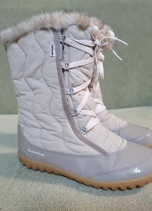 Сапоги зимние теплые водонепроницаемые на шнурках женские sh500 x-warm - quechua