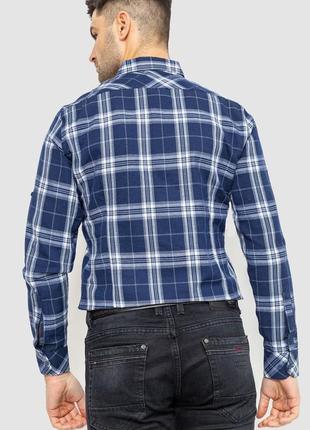Рубашка мужская в клетку байковая цвет сине-серый3 фото