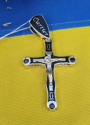 Крест с эмалью из серебра1 фото