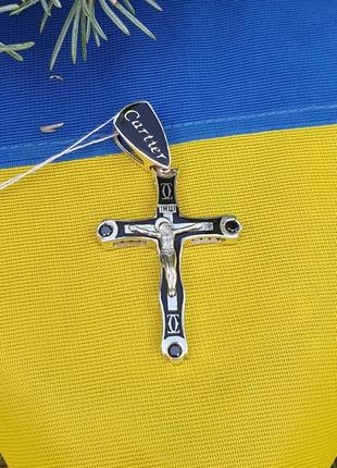 Крест с эмалью из серебра4 фото