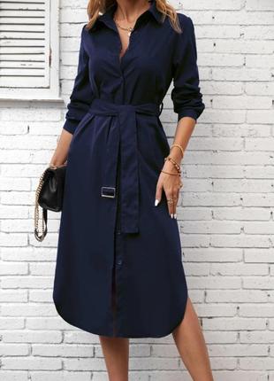 Платье-рубашка с поясом