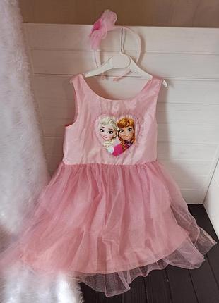 Нарядное платье принцесса анна эльза 6-7 лет холодное сердце фрозен