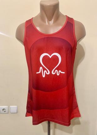 Спортивная майка красного цвета  british heart foundation  размер m