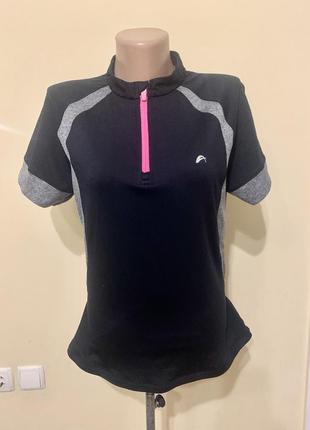 Велофутболка спортивна футболка f&f розмір 16/xl-2xl колір чорний/сірий