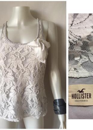 Hollister оригинальна майка с кружевами и бантом