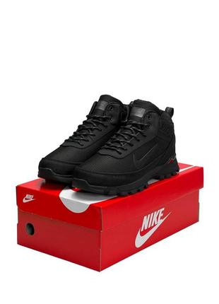 Зимние мужские кроссовки nike rivah gore-tex all black fur7 фото