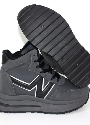 Ботинки 112026 спортивные высокие, кроссовки зимние, хайтопы на меху