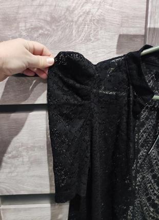 Черная гепюровая новая блуза7 фото