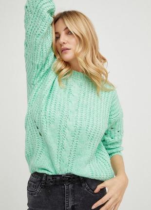 Ментоловий светр з кашеміром