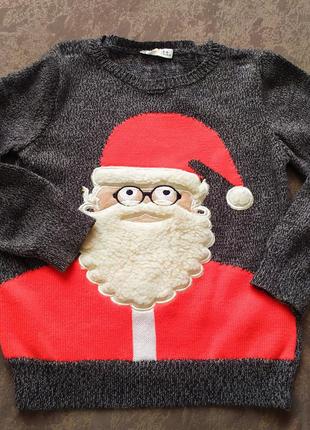 Свитшот, свитер, свитер, на новогоднюю тематику, туреченица,3 фото