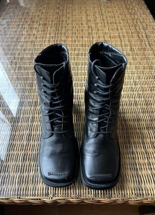 Шкіряні зимові черевики  ботильйони bata оригінальні чорні утеплені2 фото