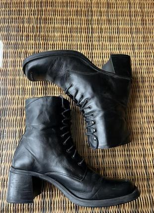 Шкіряні зимові черевики  ботильйони bata оригінальні чорні утеплені4 фото