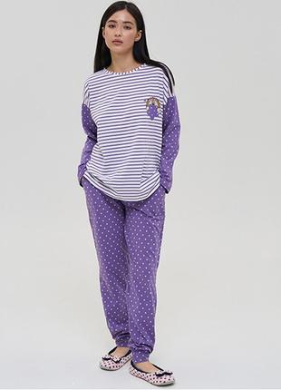 Пижама женская штаны и кофта ежик 14511