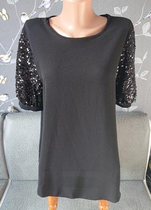 Красивая черная блуза  р.46/48 блузка кофточка кофта3 фото