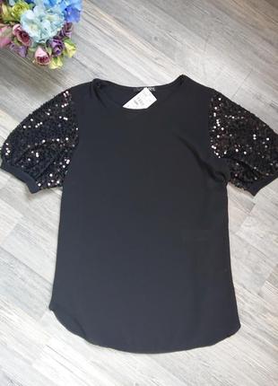 Красивая черная блуза  р.46/48 блузка кофточка кофта5 фото