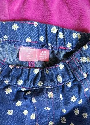 Штанці лосини в ромашки під джинс для дівчинки 3-6 міс., 62-68 див.3 фото