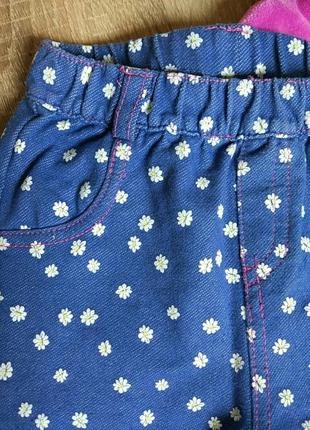 Штанці лосини в ромашки під джинс для дівчинки 3-6 міс., 62-68 див.4 фото