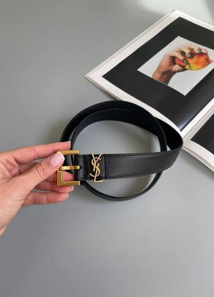 Женский черный ремень yves saint laurent ив сен лоран ysl ysl кожа кожаный ремень с логотипом пояс 3