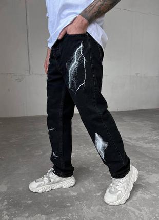 Широкие джинсы baggy “lightning” и “batterfly”3 фото