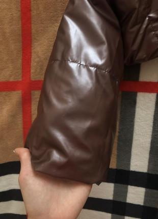 Зимняя двусторонняя куртка зефирка золото-коричневого цвета🤤7 фото