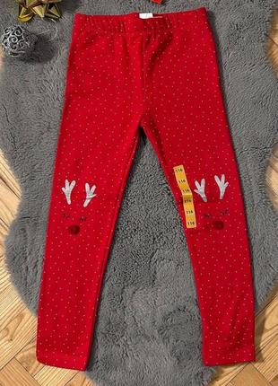 Теплі червоні лосини олень теплые лосины с оленем