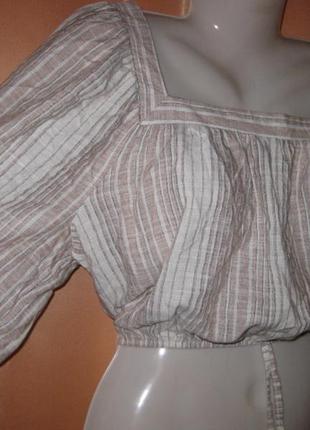 Легкий нарядный короткий топ блуза длинный рукав primark 16uk большой размер на большую грудь7 фото