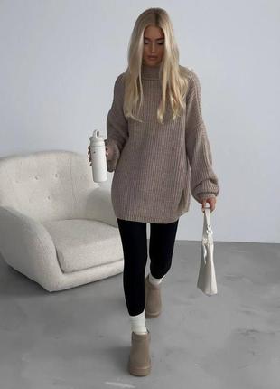 2 кольори! ☃️ теплый ангоровый вязаный свитер оверсайз с высокой горловиной, с...