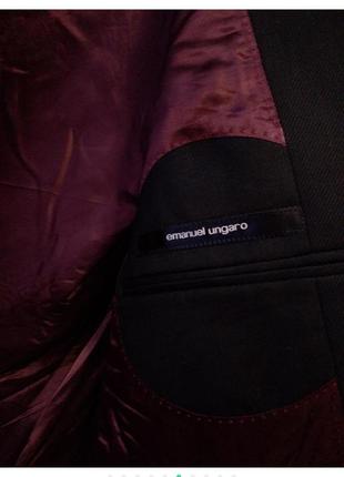 Emanuel ungaro мужской пиджак темно серый однобортный на 2 пуговицах7 фото