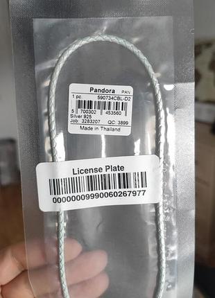 Pandora кожаный браслет серебро, кожаная, пандора, оригинал3 фото