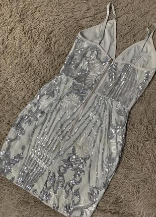 Платье в серебряную пайетку5 фото