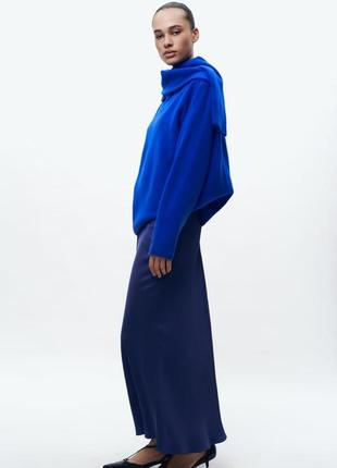 Атласная юбка zw collection средней длины3 фото