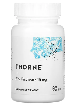 Thorne, пиколинат цинка, 15 мг, 60 капсул1 фото