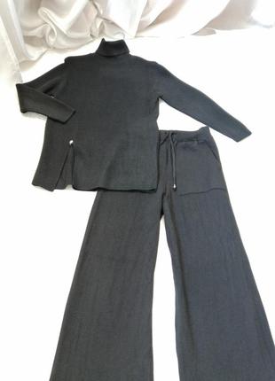 Вязаный костюм свитер и брюки кюлотами размер универсальный, бирок с составом ткани нет, вязка безум5 фото