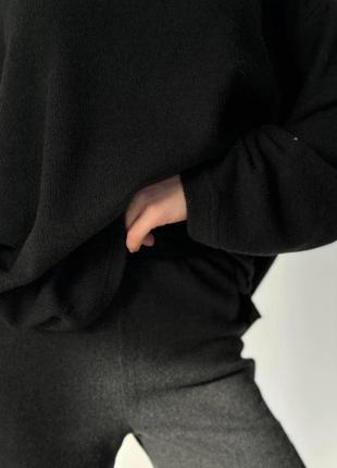 Женский черный трикотажный костюм ангора3 фото