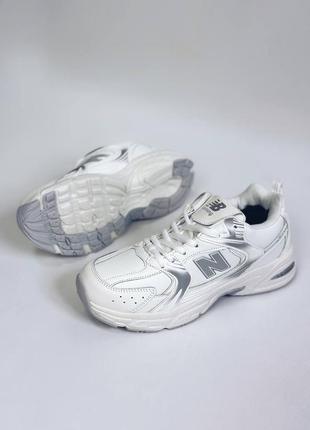 New balance 530 white silver3 фото