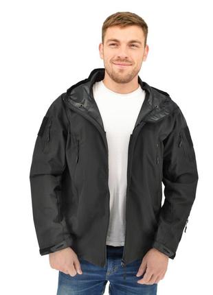 Легкая тактическая летняя куртка (ветровка, парка) с капюшоном warrior wear ja-23 black8 фото
