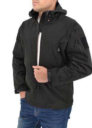 Легкая тактическая летняя куртка (ветровка, парка) с капюшоном warrior wear ja-23 black5 фото