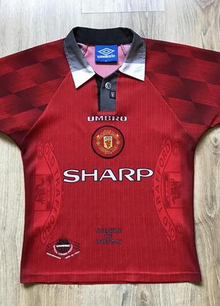 Детская винтажная футбольная джерси umbro manchester united1 фото