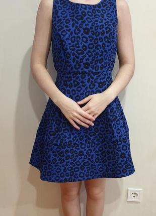 Синє плаття в тваринний принт1 фото