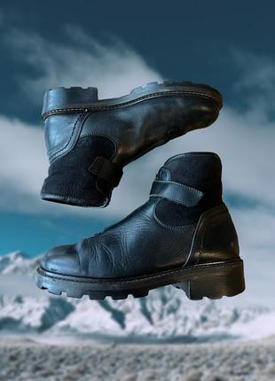 Шкіряні зимові чоботи  marzetti italy оригінальні чорні з хутром1 фото