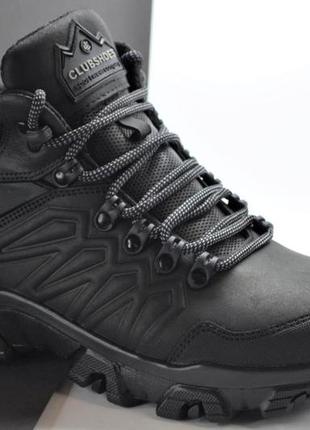 Мужские спортивные зимние кожаные ботинки черные clubshoes 41 фото