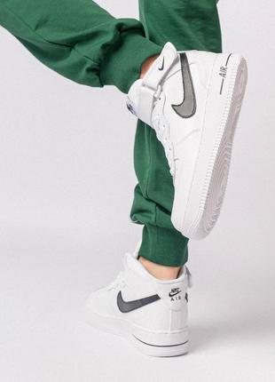Nike air force 1 high white black fur7 фото